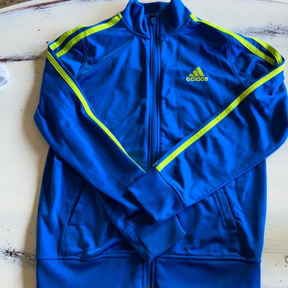 Adidas Track Jacket Blue & Green, Youth 8